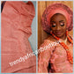 New arrival classic Peach Bedazzled Aso-oke Gele headtie.  4 wide for making  bigger gele. classic Latest design of Nigerian Traditional aso-oke. Original aso-oke + Stone work. Great texture and easy to make into stylish gele