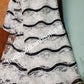 Clearance Organza white/black African French Lace Fabric. Unique Fully beaded amd stoned/ richly design for that special Ocassion. Embellished with sequence and stones for Nigerian big party