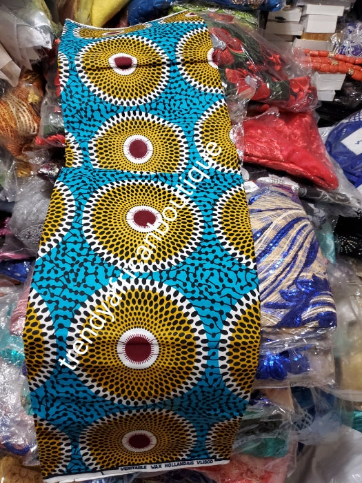 New arrival Guarantee African Veritable cotton wax print. Soft texture with quality design. Ankara cotton print in soft texture, Sold as 6yards.