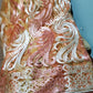 Clearance: Coral/cream/peach embroidery African tulle French Lace Fabric for making Nigerian party outfit. Sold per 5yds. Soft texture fabric,  Beautiful color combination