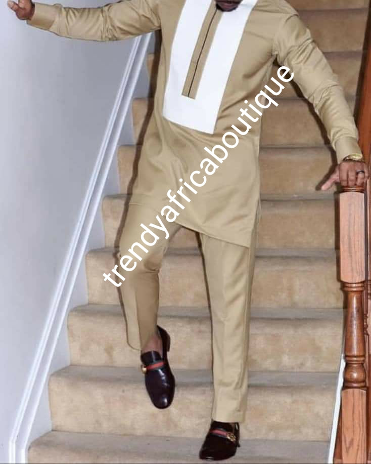 Sale sale: soft luxurious quality champagne gold  voile lace fabric for Nigerian Men native outfit. Soft quality fabric. Can be use for agbada/3pc outfit for men. Sold per 5yds. Price is for 5yds