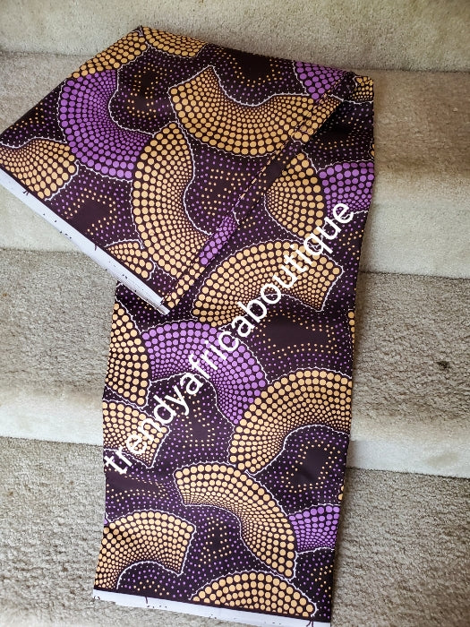 Purple hitarget veritable cotton Ankara wax print fabric. Sold per 6yds. Price is for 6yds. Soft texture. Excellent quality for making fabulous African outfit