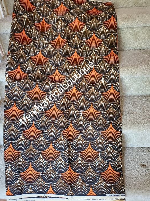 Beautiful veritable African cotton  wax block print fabric. super wax print fabric for making men and women dresses. Sold per 6yds. Price is for 6yds.