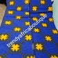 African wax print fabric in 100% cotton. Beautiful royalblue/yellow ankara. Can be use for men and women dresses Sold per 6yrds. Price is for 6yds.