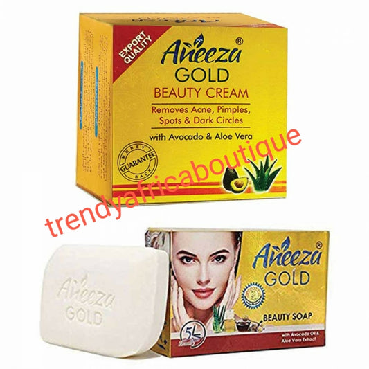 Bonus offer: Original Aneeza Gold beauty face cream with Aloe vera and avocado + Aneeza beauty soap.  Removes acne, pimples,  dark under eye circle dark spot from the face. For all skin type