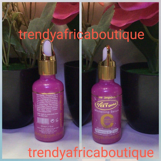 Veet Gold Whitening Korrekturserum/Öl. 50-ml-Flasche, verblasst und entfernt Hautunreinheiten. Zum Beispiel gegen dunkle Flecken, Falten, Dehnungsstreifen usw., funktioniert sehr gut mit allen VERT GOLD-Lotionen und -Cremes!! Sie werden Ihre Haut lieben!!