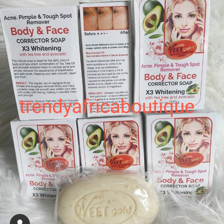 Veet gold body & face corrector soap with tea tree and avocado 200g soap.buy more and save