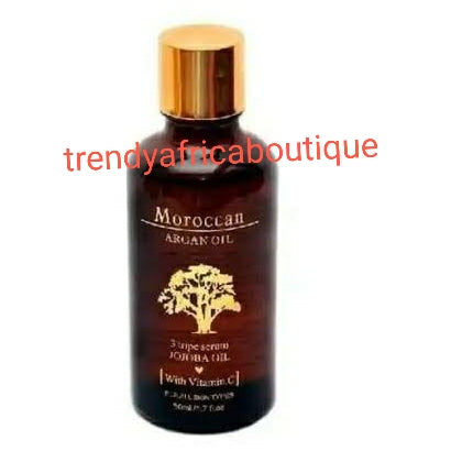 Moroccan argan oil triple formula serum/oil with jojoba oil and vitamin C for all skim types 50mlx1100% Pure natural