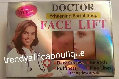 Veet gold face left whithening Doctor soap. Dermatologist approve, excellent treatment for wrinkles, premature aging, dark spots and pimples with UV protection. Buy more and save