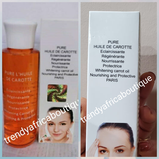 Pure huile carrote Eclaircissant whitening oil, 120ml. Repairs, protect and Nurishes your skin. Serum/oil