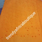 Sale: Orange color Quality dry swiss lace fabric for African traditional native wear. Sold per 5yds.. price is for 5yds