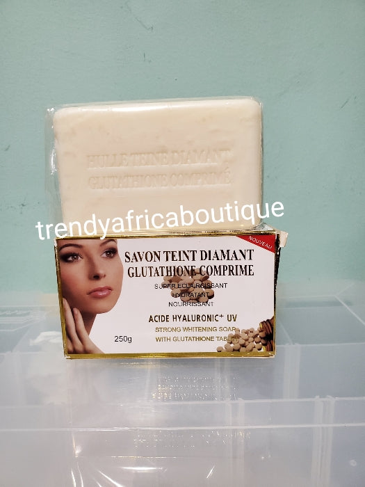 Savon teint Diamant Glutathion comprime extra whitening face & body soap with glutathione tablet 200g