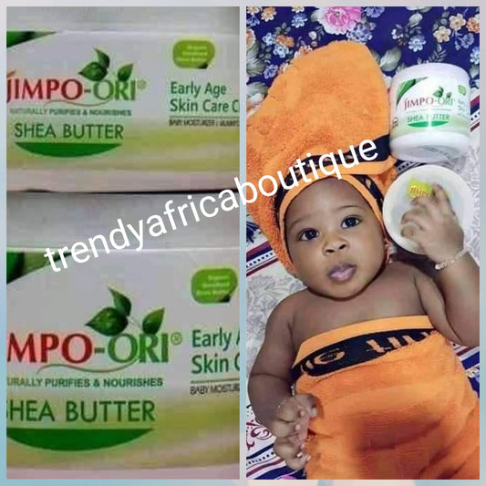 Back in stock: JIMPO-ORI shea butter, coconut oil etc. Is an early child skin care for a smooth, soft, clearer skin. 180g jar. Amazing body cream for babies, & good for All ages👌