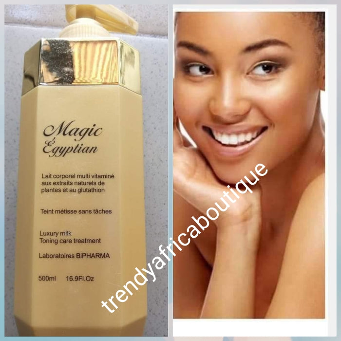 Magic egyptian Luxery skin whitening/treatment combo body lotion 500ml + miracle soap. anti- stains Formulated. With plant extracts & glutathione. Visible differences in 7 days.