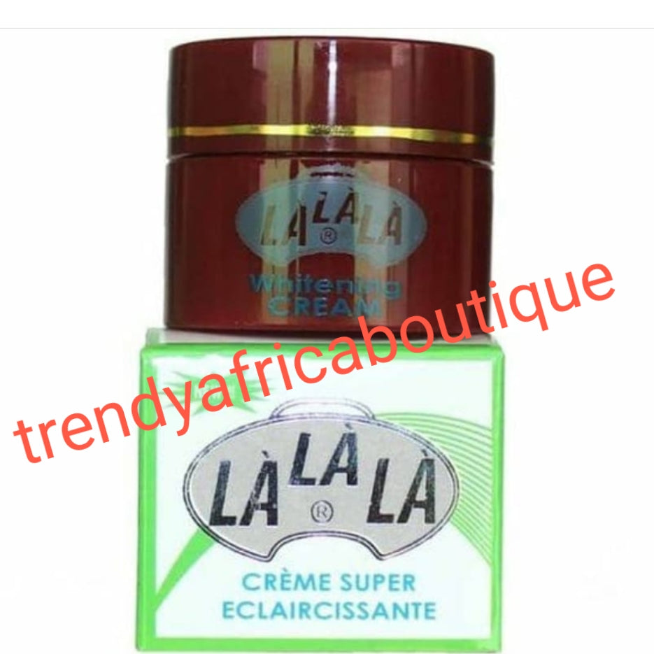 Lalala fast action whitening face cream. It is small but mighty!!!!  Best base cream for making your facial treatment cream