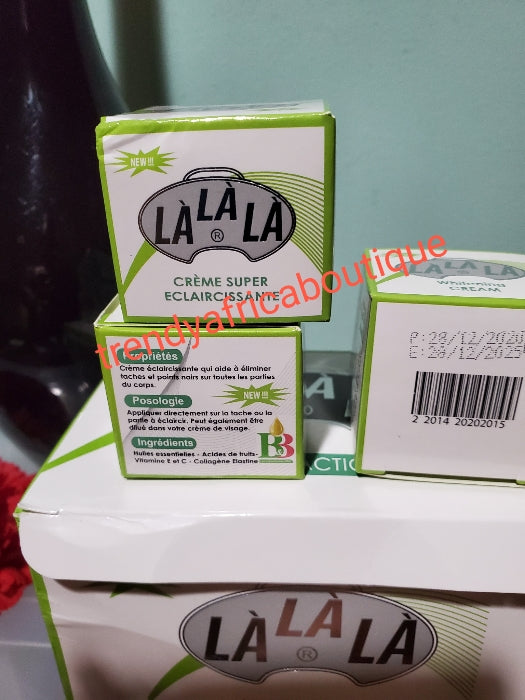 BACK IN STOCK: Lalala fast action whitening face cream. It is small but mighty!!!!  Best base cream for making your facial treatment cream