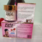 Alpha arbutin 3 Concentrate plus set for skin lightening, brightening, anti spots. Body lotion, face cream, serum, soap