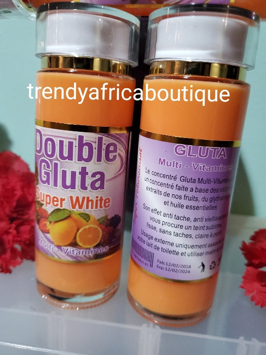 Double Gluta super white multivitamin serum with essential oil.120ml bottle. Mix into your body lotion.