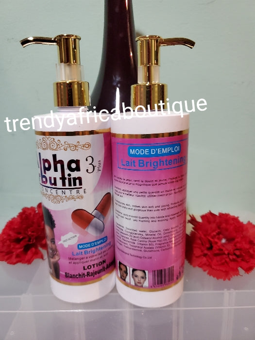 Alpha arbutin 3 Concentrate plus combo body lotion 350ml and serum 120ml for  skin lightening, brightening, anti spots. Excellent hyperpigmentation therapy! One bottle lotion and serum sale