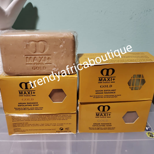 Maxi+ Argan radiance exfoliating face and body soap. Argan oil and vitamins 200g. X 1 soap