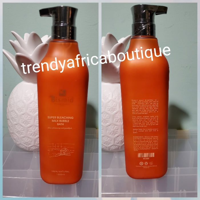 BACK IN STOCK: Original Bismid cosmetics super bleaching milk bubble bath/ shower gel. Enriched with natural milk, vitamins and whitening complex 1000ml. Balances your complexion without any side effect