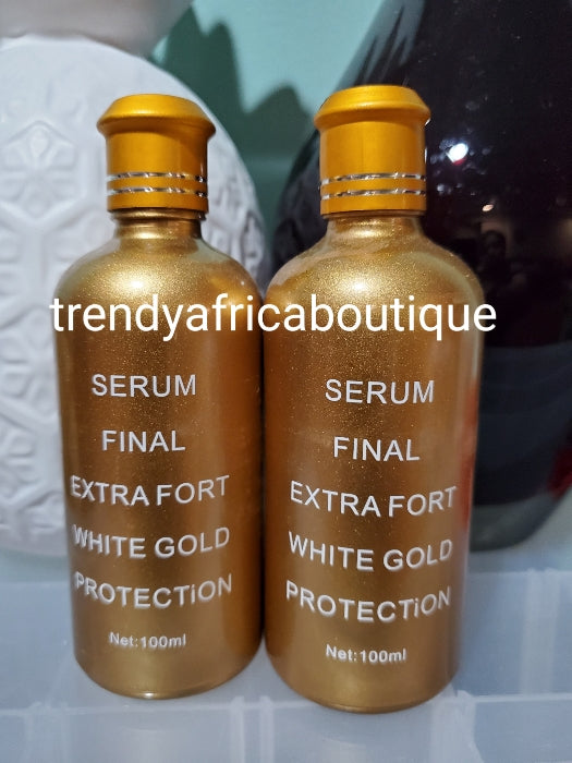 Abschließendes Weißgold-Serum/Öl. Extra starke, intensive Aufhellung und strahlender Teint, 100-ml-Flasche. Mischen Sie sie in Ihre Lotion.