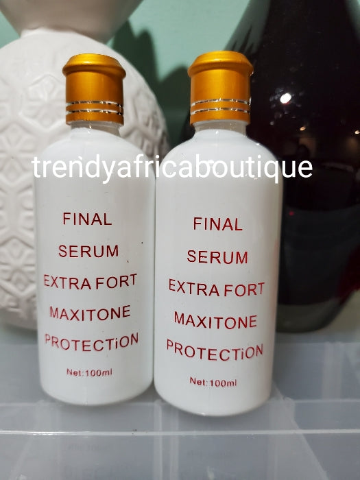 Final Maxitone serum/oil. Extra strong. Formulated with Vitamins to protect your skin. 100ml bottle.. mix into your lotion for a radiant complexion!