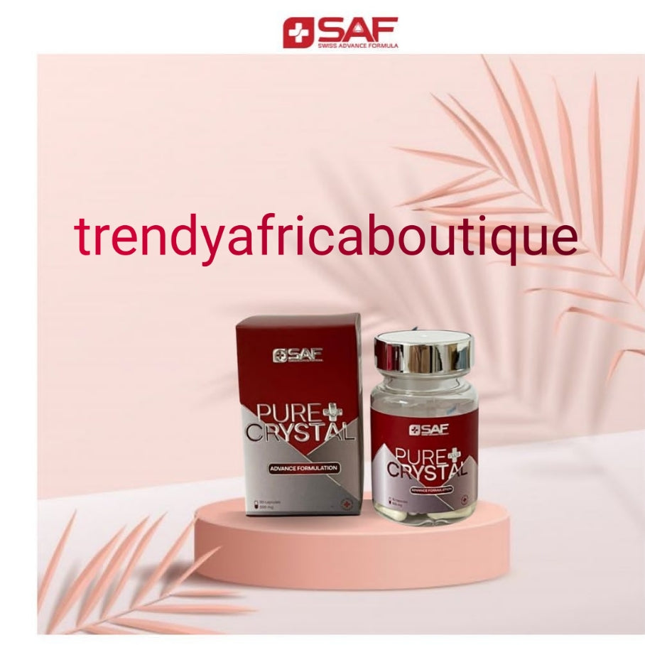 SAF (Swiss Advance Formula) pure crystal is a Skin brightening, glowing, anti aging supplements. 30/bottle.