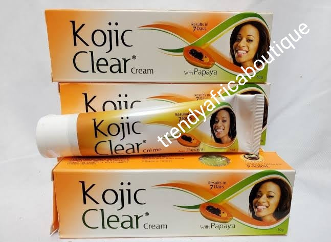 Kojic Clear Tube Creme 50g mit Papaya-Extrakten x1. Schnell wirkende Aufhellungscreme. Creme gegen schwarze Flecken.