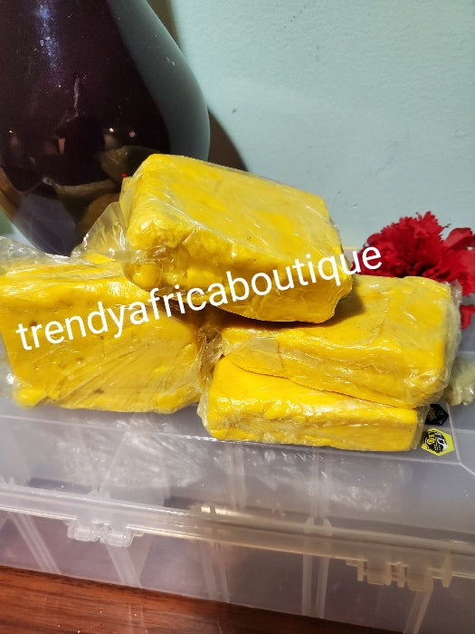 Yellow + pink color ozone soap combo sale: for skin whitening and polishing. Pro-mix into your black soap like Alata soap and more. Sale is for one pink and one yellow