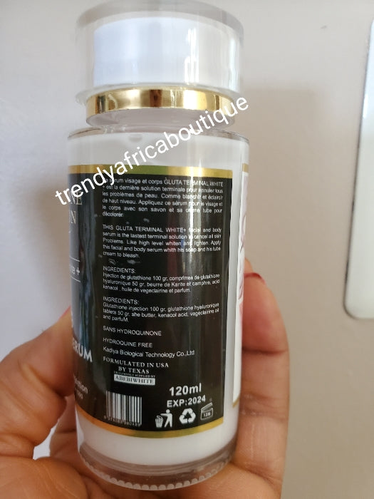 Wieder auf Lager: Glutathion-Injektion, Gluta Terminal White Secret, starkes Aufhellungsserum, 120-ml-Flaschen. Zur Körperlotion oder zum Duschgel hinzufügen 