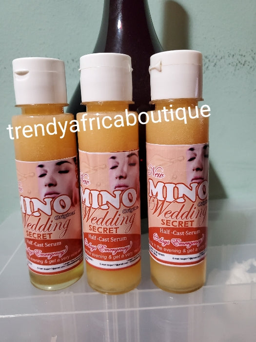 Mino wedding secret original half cast serum/oil 150ml 3 days emergency. Use at night on the body for a silky glowing complexion