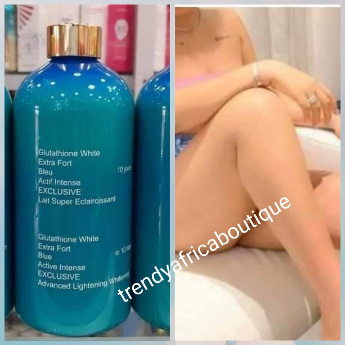 Back in stock: Glutathion white Extra stronge blue. Active intemse exclusive advance skin whitening body lotion 500ml. 10days action. No serum needed