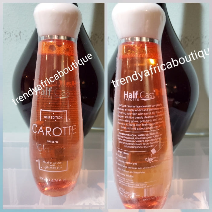 Half cast carrote face  cleanser with carrot oil extracts. 200ml x1. Super effective