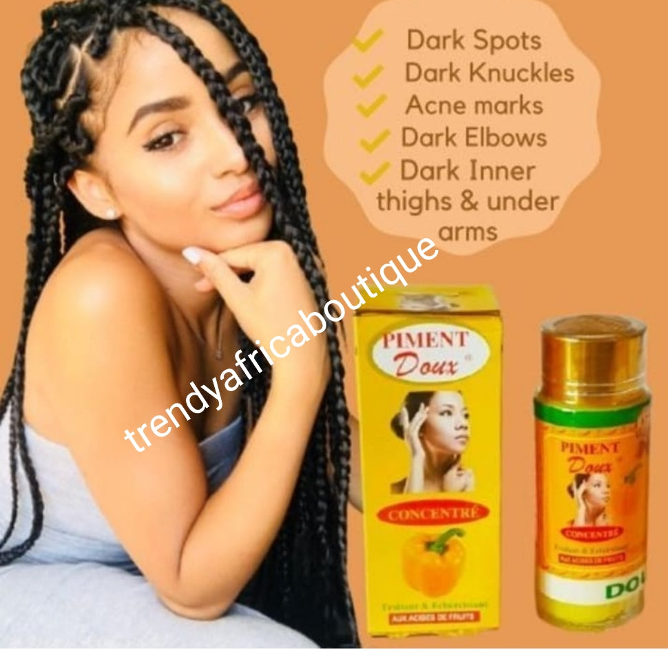 X 2 bottles sale; AUTHENTIC!! Piment doux lightening treatment serum/oil. effectively clears hyperpigmentations areas like knuckles, knees etc 60ml per bottle