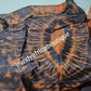 Adire silk fabric. Tie and dye or kampala sold as 4yards a piece. Chocolate/orange color. Grade A quality
