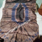 Adire silk fabric. Tie and dye or kampala sold as 4yards a piece. Brown/blue color. Grade A quality