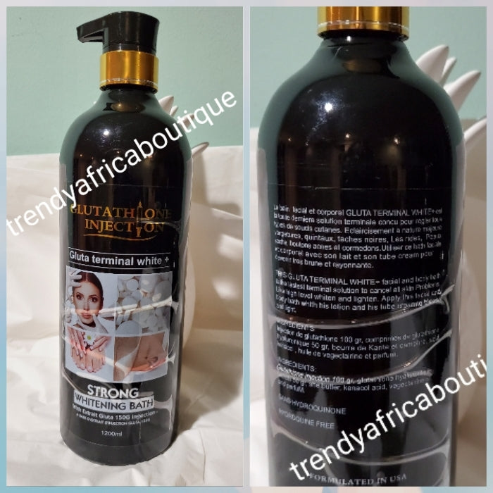 Glutathione injection gluta terminal white plus body wash. Strong whitening with extra gluta 150g injection 1200ml