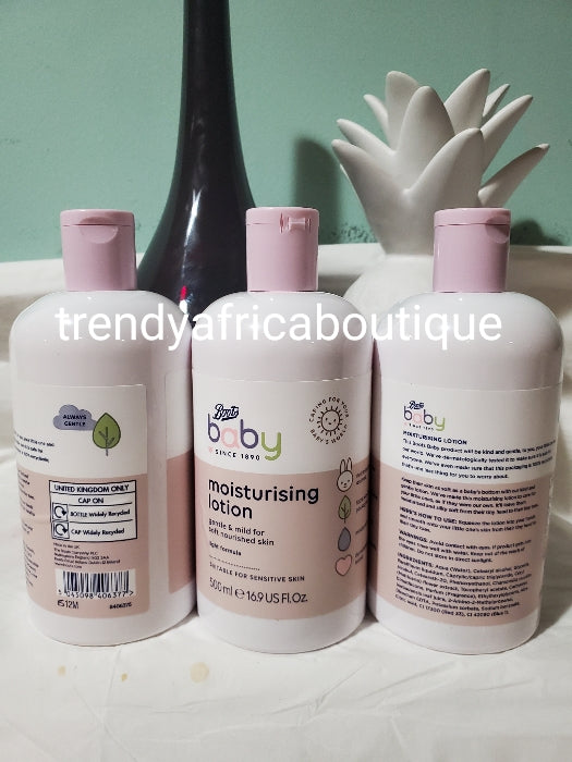 Boots moisturizing baby body lotion. Soft & mild to baby skin. 500ml x1 Original/authentic