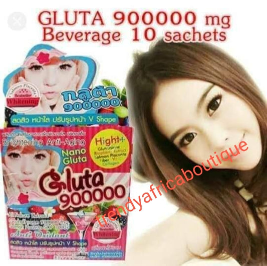 X 2 pack sale: Nano gluta 900000 skin brightening and whiten skin Fast, anti aging supplements 10 sachet per box. Boost collagen production, clears dark spots + scars