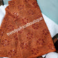 Sale: Burnt Orange Lustrous quality Africa french lace fabric embellished with sequence. Soft texture sold per 5 yards