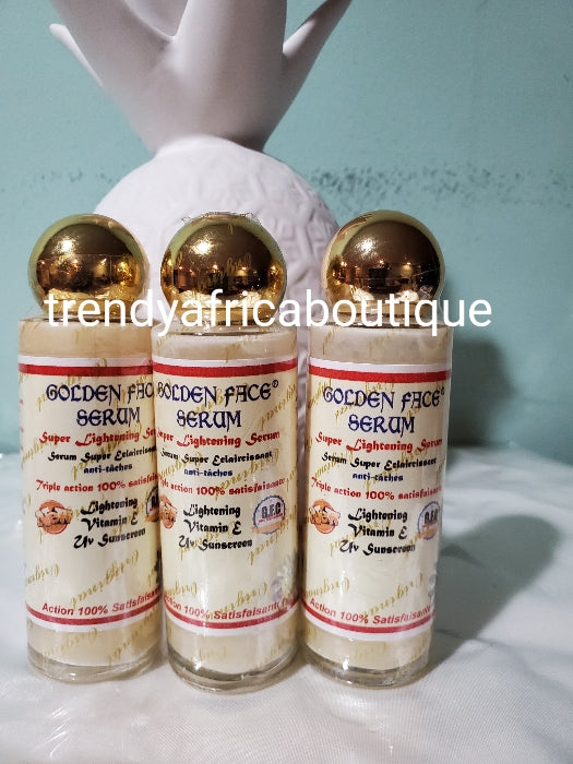 5pc  Combo set: Original Golden face beauty milk 250ml, triple action face cream. Fades dark , serum 60ml, facial soap and essential oil combo. For all skin type.