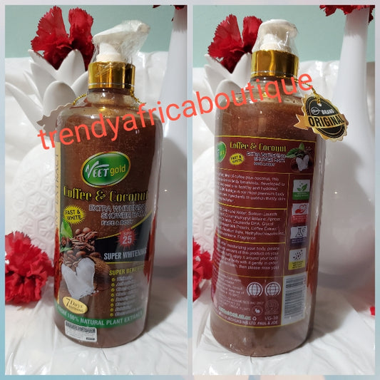 BACK IN STOCK! Veet Gold  Coffee & coconut face & shower gel fast action for all skin type. Organic scrub activity work skin blemishes such as pimples, stretch marks etc. 500mlx1