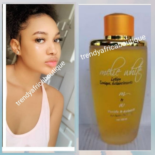 Melie White tonique whitening lotion (cleanser) effective dark spots, black knuckles eraser, gentle tonique face and hands cleanser  soften and clears dark spots fast. 100ml bottle. 100% satisfaction.