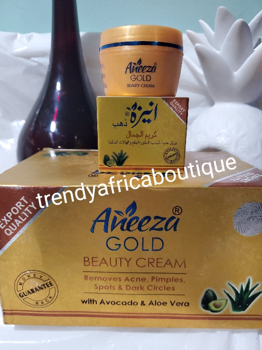 Original Aneeza Gold Cup face cream. Removes pimples, black spots, sun burn. Sold per one jar