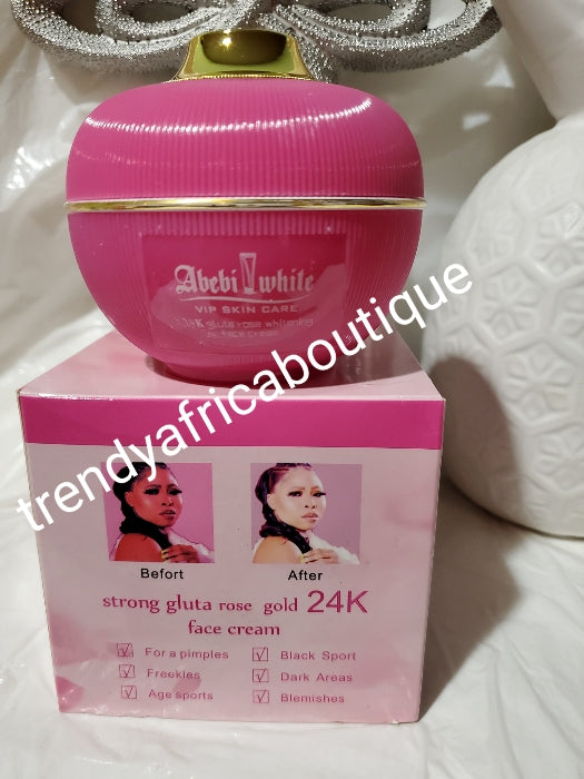 Abebi white skin care strong gluta Rose 24k face cream 100g x1