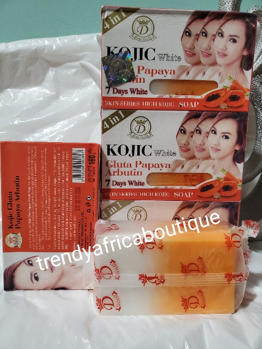 X 1 soap sale. Kojic White gluta papaya and arbutin face & body soap. 7 days White. 4 in 1 formular 160g each AUTHENTIC