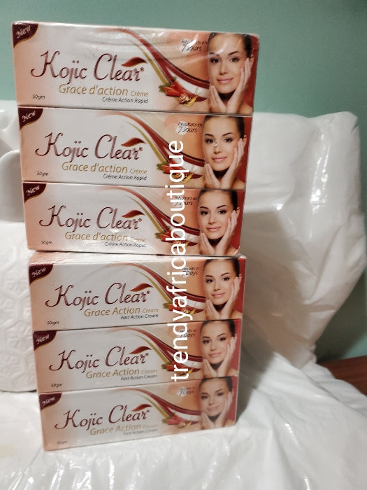 WHOLESALE PRICE: Kojic clear grace action tube cream 50g with carrot extracts pack of 3 tube cream. Mix into your face cream or body lotion. Can be use directly on face