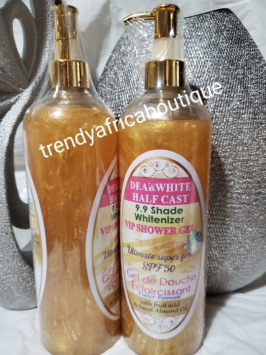 Dear White VIP shower gel. 500ml x 1.french formular with fruit acid shops and almond oil..