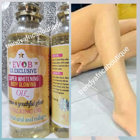 EVOB XX EXCLUSIVE SUPER WHITENING & GLOWING BODY TALKING OIL 350ML X 1. Can be mixed into body lotion or face cream!! 350ml x 1